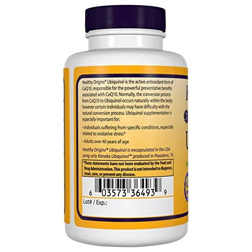  Healthy Origins Ubiquinol 300 mg (Kaneka QH, Non-GMO, Gluten Free, Heart Support, Energy Support), 60 Softgels