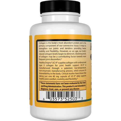  Healthy Origins UC-II 40 mg (Undenatured Type II Collagen, Non-GMO, Gluten Free, Joint Support), 120 Veggie Caps