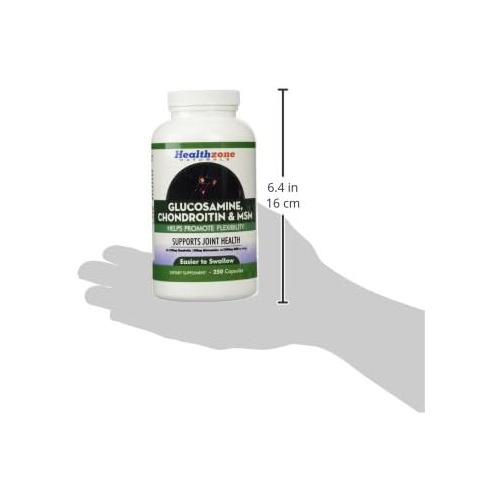  Healthzone Naturals Glucosamine Chondroitin MSM - Advanced Triple Strength Joint Health Support Supplement - Relief from Sore Knee, Hip, Finger, Wrist, Elbow, Shoulder, Back Pain - Non-GMO Formula - 2