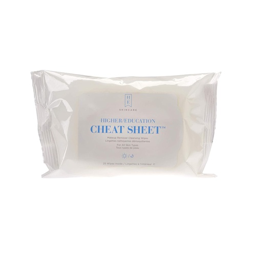  Higher Education Skincare: Cheat Sheet Makeup Removing & Cleansing Wipes to Remove Dirt, Grime, Oil, Makeup & Waterproof Mascara - 25 Ct.