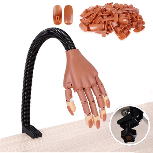  Nail Practice Hand, Professional Arylic Practice Hand with Nails, HoMove Nail Display Hand, Flexible & Adjustable Hand Practice Tool with False Nails for Acrylic Nail DIY