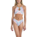 Hobie Womens Cut Out Hi-Neck Bikini Swimsuit Top