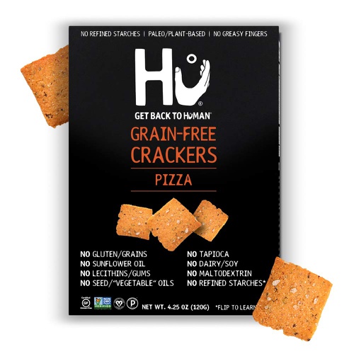  Hu Paleo Vegan Crackers | Pizza 2 Pack | Keto Friendly, Gluten Free, Grain Free, Low Carb, No Added Oils, No Refined Starches