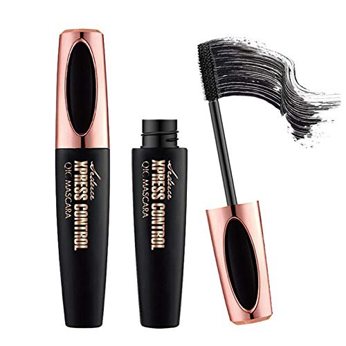  HuaQing 3 Pack 4D Silk Fiber Eyelash Mascara, Waterproof Fiber 4D Mascara, Luxuriously Longer Thicker, Voluminous Eyelashes, Long Lasting Charming Eye Makeup, Lasting All Day, Smudge-Proof