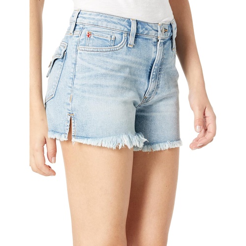 허드슨 Hudson Jeans Croxley High-Rise Shorts wu002F Split Hem in Motion