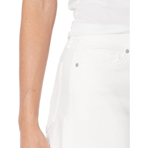 허드슨 Hudson Jeans Gemma Mid-Rise Shorts (Clean Hem) in White