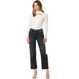 Hudson Jeans Remi High-Rise Straight Crop in Black Rain