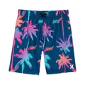 Hurley Kids Palm Print Pull-On Swim Trunks (Little Kids)