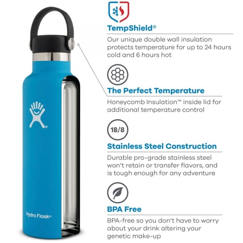  Hydro Flask 21oz Standard Mouth Water Bottle - Hike & Camp