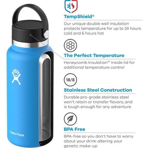  Hydro Flask 32oz Wide Mouth Flex Cap 2.0 Water Bottle - Hike & Camp