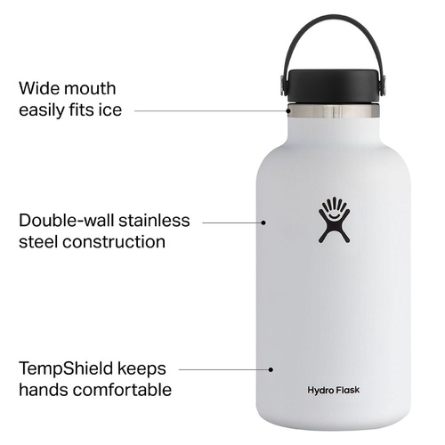  Hydro Flask 64oz Wide Mouth Flex Cap 2.0 Water Bottle - Hike & Camp