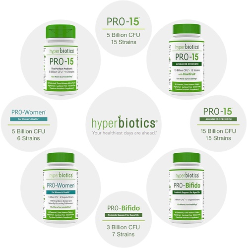  Hyperbiotics Pro 15 Vegan Probiotic Time Release Pearls 15 Diverse Strains Probiotics for Women and Men Digestive and Immune Support Dairy & Gluten Free 60 Count
