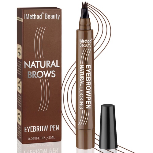  Eyebrow Tattoo Pen - iMethod Upgrade Microblading Eyebrow Pen, Eyebrow Makeup, Long Lasting, Waterproof and Smudge-proof, Dark Brown