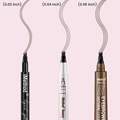  iMethod Eyebrow Tattoo Pen - Brow Microfilling Pen, Microblading Eyebrow Pen for Hair-like Strokes, Dark Brown