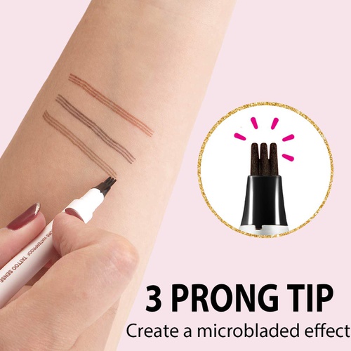  iMethod Eyebrow Tattoo Pen - Brow Microfilling Pen, Microblading Eyebrow Pen for Hair-like Strokes, Dark Brown