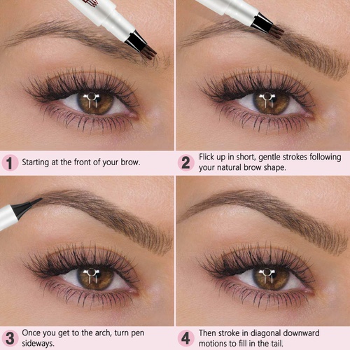  iMethod Eyebrow Tattoo Pen - Brow Microfilling Pen, Microblading Eyebrow Pen for Hair-like Strokes, Dark Brown