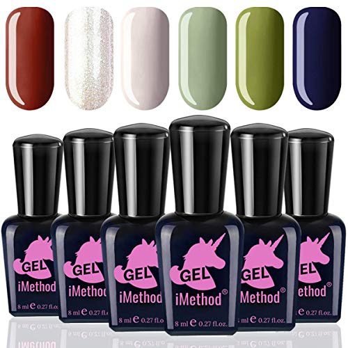  iMethod Gel Nail Polish Set - ARTIST Collection Gel Nail Polish with 6 Unique Colors, UV Gel Nail Polish, Valentines day gifts, for All Occasions, 0.27 Fl Oz/ 8 mL Each Bottle, Med