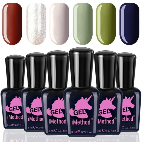  iMethod Gel Nail Polish Set - ARTIST Collection Gel Nail Polish with 6 Unique Colors, UV Gel Nail Polish, Valentines day gifts, for All Occasions, 0.27 Fl Oz/ 8 mL Each Bottle, Med