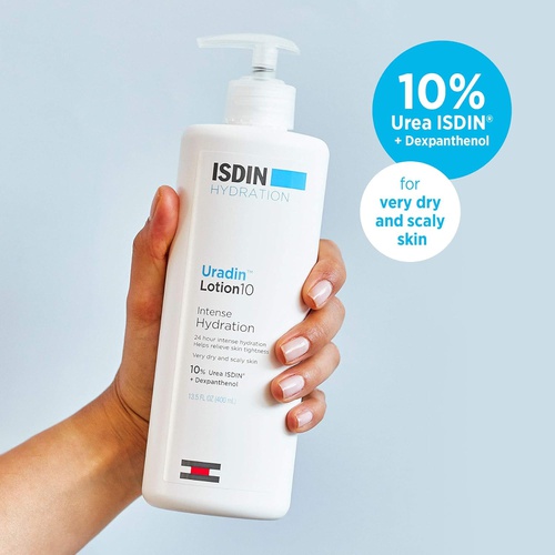  ISDIN Body Lotion Uradin 10, 24 Hour Intense Hydration, Fast Absorbing, 13.5 Fl Oz