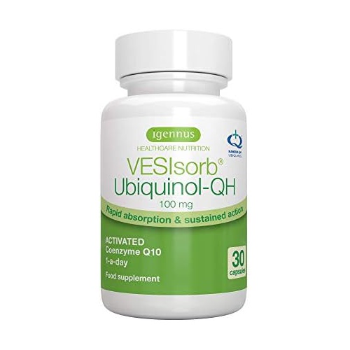  Igennus Healthcare Nutrition VESIsorb Ubiquinol-QH Advanced CoQ10 100mg, 600% Bioavailability & Fast-Acting, Energy, Fertility & Heart, 1-Month Supply