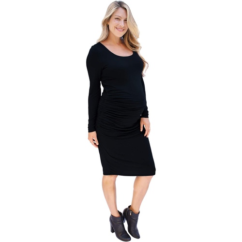  Ingrid & Isabel Maternity Long Sleeve Side Shirred Dress