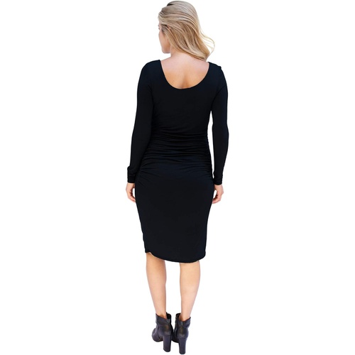  Ingrid & Isabel Maternity Long Sleeve Side Shirred Dress