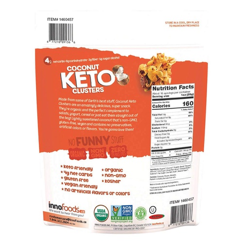  Inno Foods Organic Coconut Keto Cluster (Net Wt 16 Ounce ),