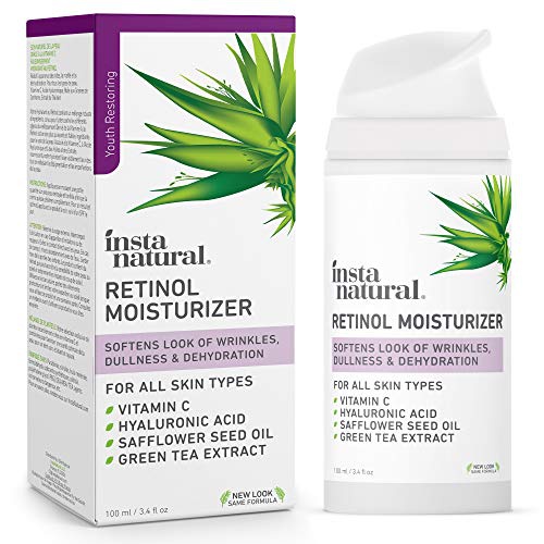  InstaNatural Retinol Moisturizer Anti Aging Night Face Cream - Face & Neck Wrinkle Lotion - Reduce Appearance of Wrinkles, Dark Circles, & Fine Lines - Vitamin C Hyaluronic Acid Co