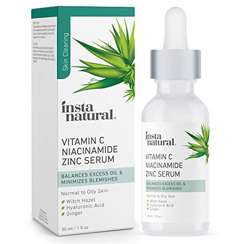  InstaNatural Vitamin C Face Serum with Niacinamide and Zinc - Skin Treatment & Pore Minimizer - Clarifying Blemish Remover & Breakout Reducer - Oil Control for Oily Skin - Anti Aging & Wrinkle