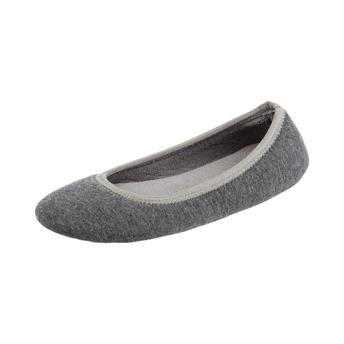  Isotoner Womens Stretch Velour Victoria Ballerina House Slipper with all Around Memory Foam Comfort