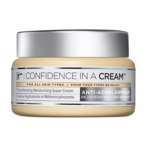  IT Cosmetics Confidence in a Cream - Anti-Aging Facial Moisturizer - Reduces the Look of Wrinkles & Pores, Visibly Brightens Skin - With Hyaluronic Acid & Collagen - 2.0 fl oz
