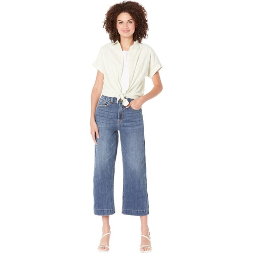  JEN7 Cropped Wide Leg wu002F Trousers Hem in Wisteria Broken Twill