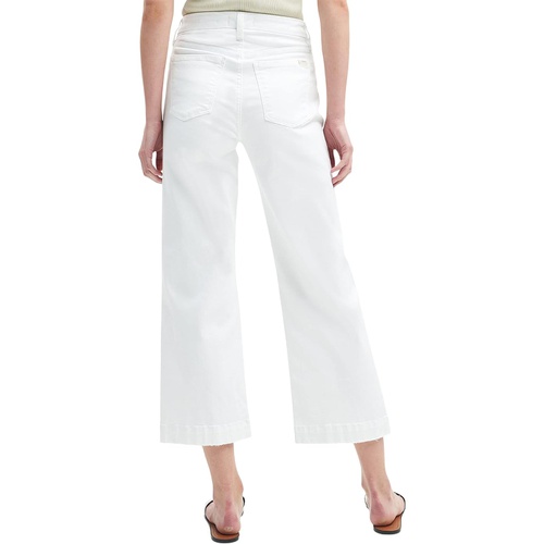  JEN7 Cropped Wide Leg Distressed Hem in White Fashion Destroy