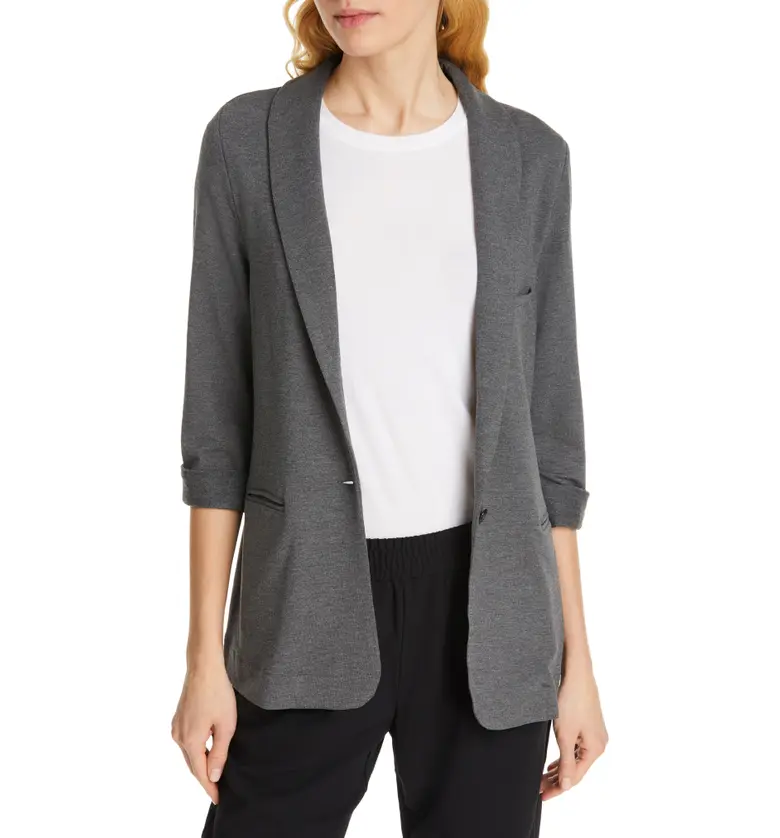 Joie Neville Knit Blazer_DARK HEATHER GREY