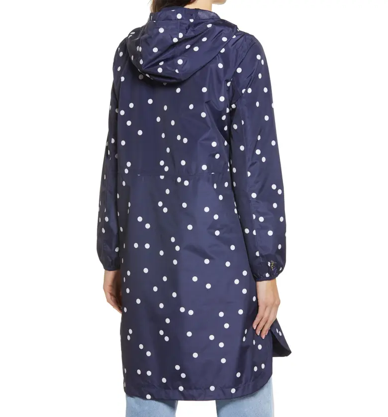  Joules Womens Weybridge Polka Dot Packable Waterproof Raincoat_NAVY SPOT