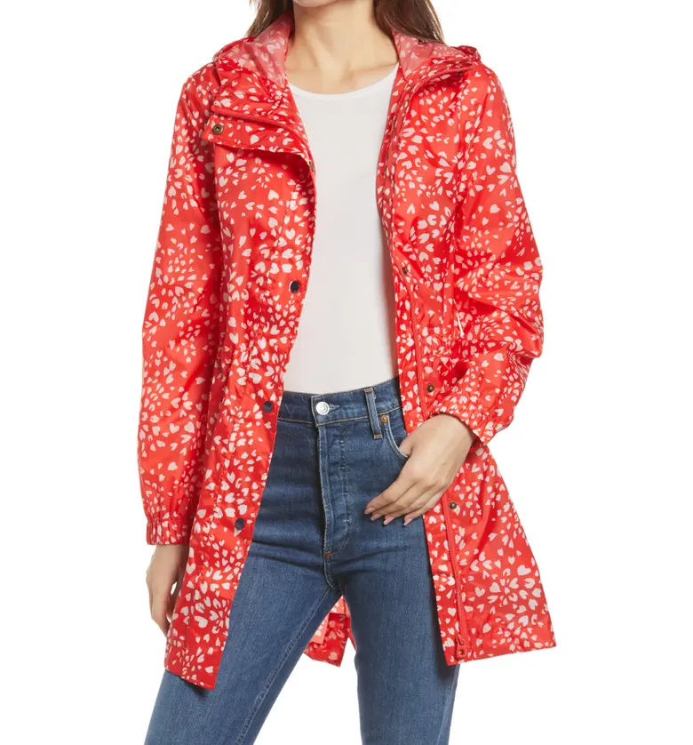 Joules Golightly Print Raincoat_RED HEART LEOPARD