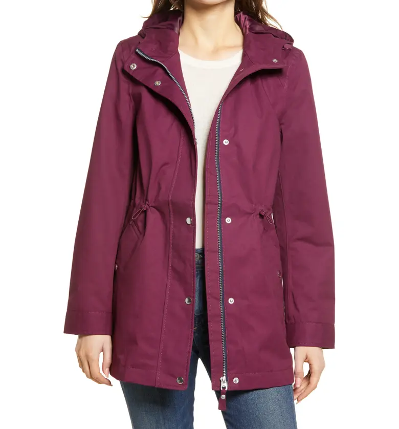 Joules Shoreside Waterproof Hooded Raincoat_PLUM