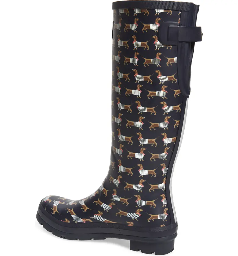  Joules Welly Print Rain Boot_NAVY SAUSAGE DOG