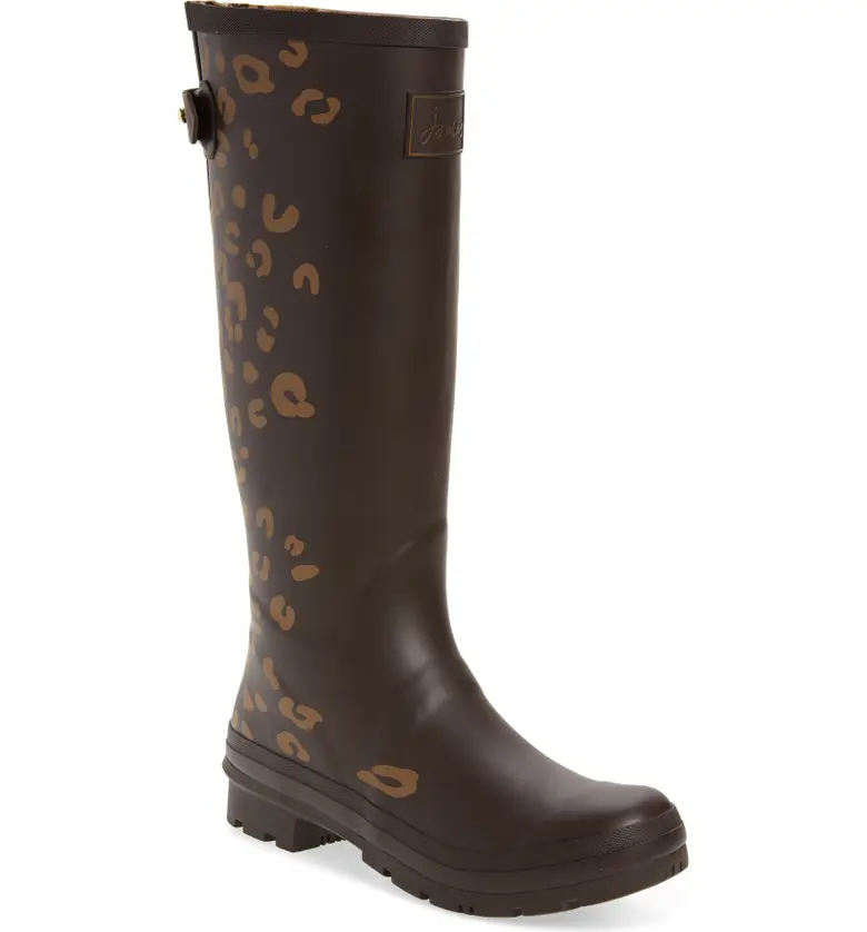 Joules Welly Print Rain Boot_BROWN LEOPARD
