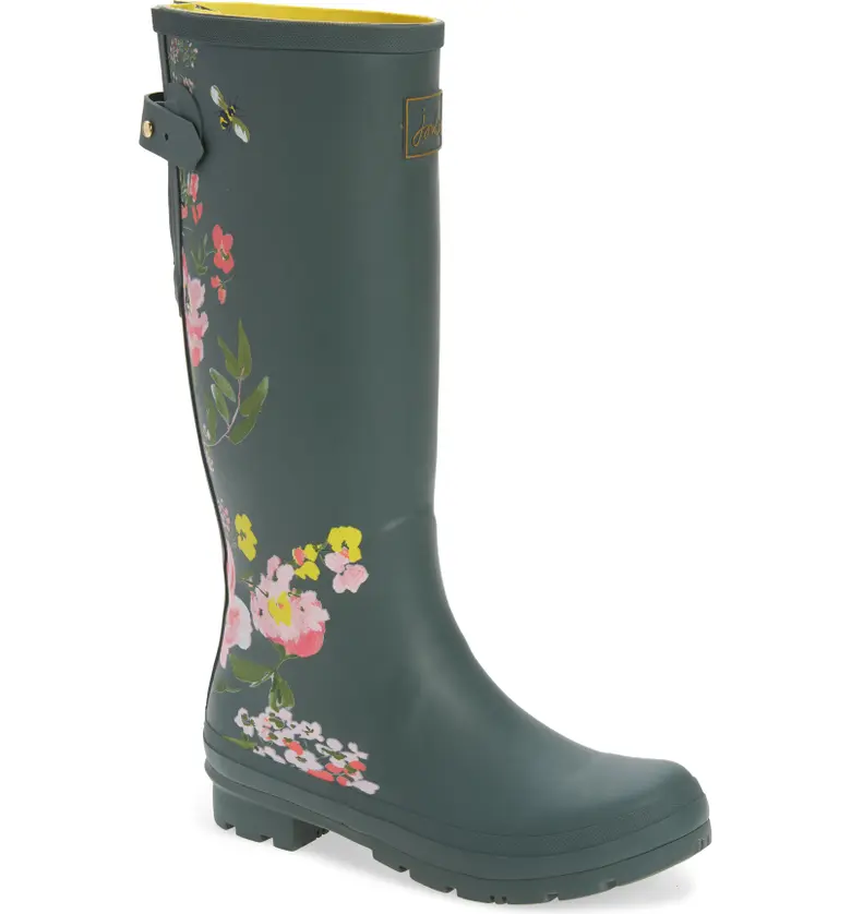 Joules Welly Print Rain Boot_GREEN FLORAL