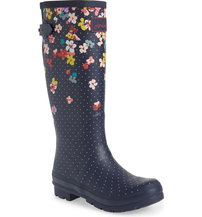 Joules Welly Print Rain Boot_NAVY BLOSSOM