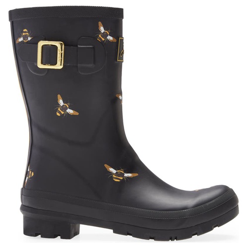  Joules Molly Waterproof Rain Boot_BLKMTLBEES