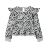 Janie and Jack Snow Leopard Peplum Sweater (Toddleru002FLittle Kidsu002FBig Kids)