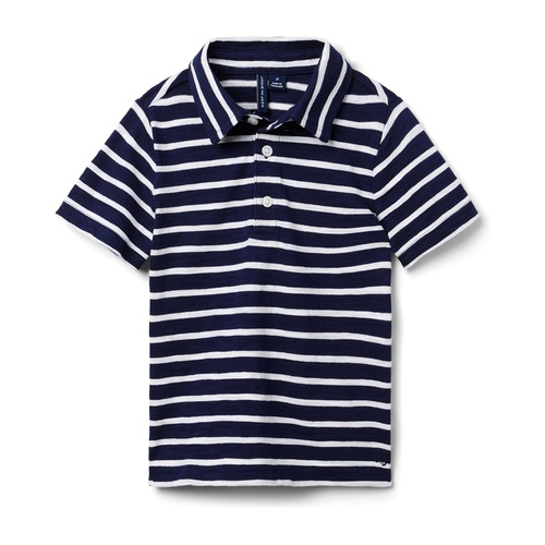 쟈니앤잭 Janie and Jack Slub Striped Polo (Toddler/Little Kids/Big Kids)