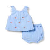 Janie and Jack Flag Embroidered Set (Infant)