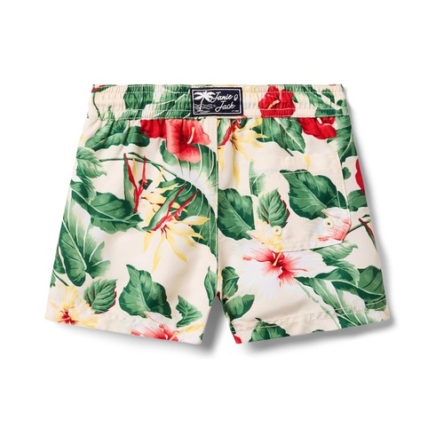 쟈니앤잭 Janie and Jack Boys Floral Palm Swim Short (Toddler/Little Kid/Big Kid)