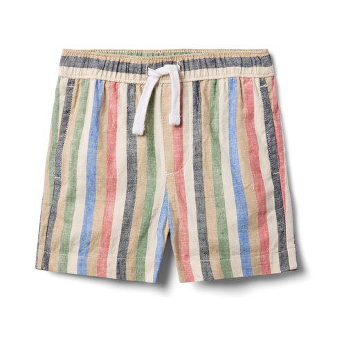 쟈니앤잭 Janie and Jack Boys Pull on Linen Stripe Short (Toddler/Little Kid/Big Kid)