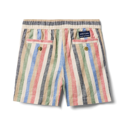 쟈니앤잭 Janie and Jack Boys Pull on Linen Stripe Short (Toddler/Little Kid/Big Kid)