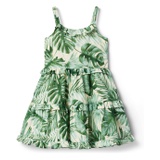 Janie and Jack Girls Palm Print Dress (Toddler/Little Kid/Big Kid)