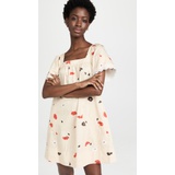 Jason Wu Printed Square Neck Ruffled Dress